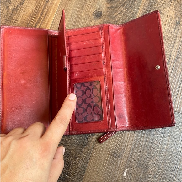 Coach Burgundy Leather Clutch - Picture 11 of 15